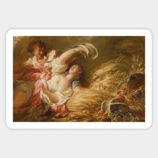 Dans Les Bles - Jean-Honoré Fragonard Sticker